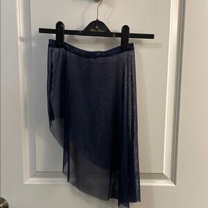 Eleve Dancewear Asymmetrical Skirt in Navy Blue